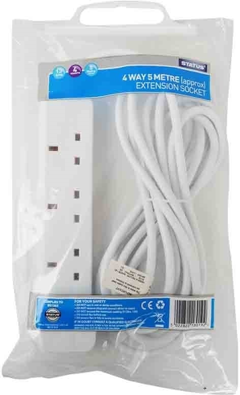 Status Power Socket 5 Metre 4 x 13 AMP Sockets Status Power Socket 5 Metre 4 x 13 AMP Sockets